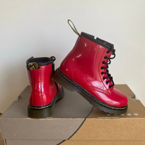 Dr. Marten Patent Leather Red Toddler boot - SZ 10 C - Picture 1 of 11